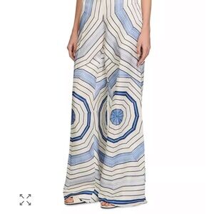 Sandro Blue and White Striped flowy pants